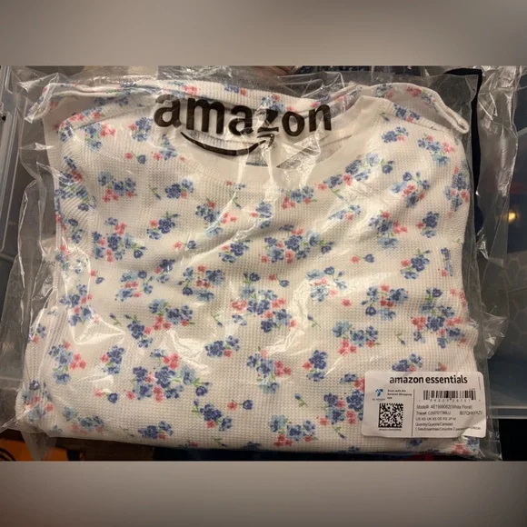 Amazon Essentials Womens Waffle Snug Fit Pajama Set- White Floral- US XS - Picture 4 of 8